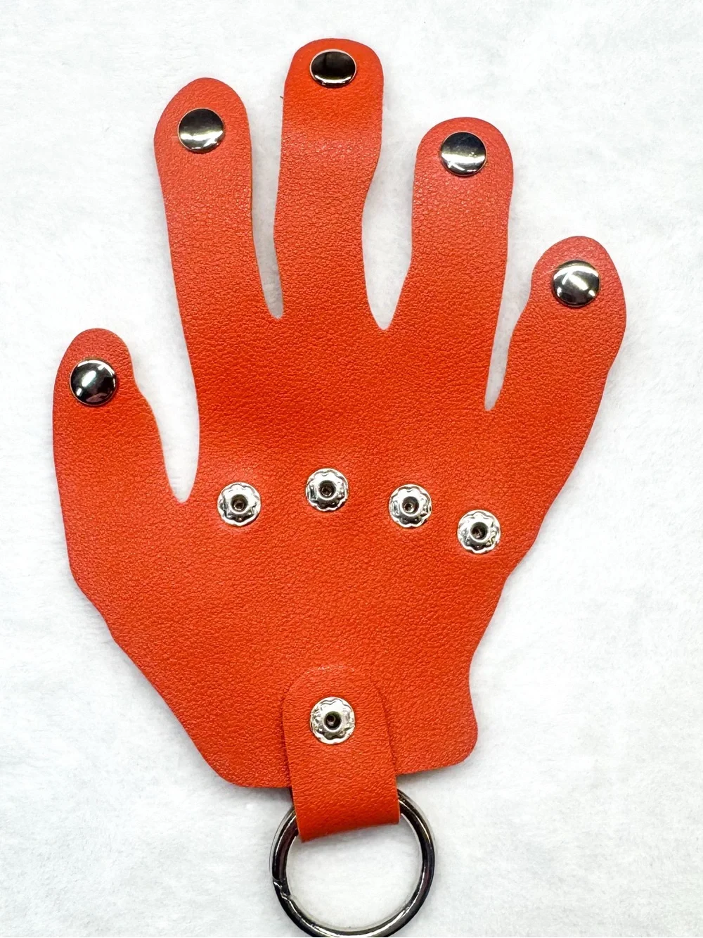 Orange Skeleton Hand Key Holder – Snap Closure Halloween Keychain